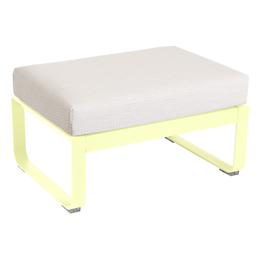 Fermob Bellevie 1-seater ottoman– Frosted Lemon frame with Pearl fabric cushions
