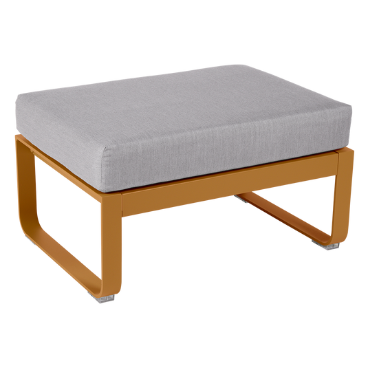 Fermob Bellevie 1-seater ottoman– Gingerbread frame with Flannel Grey fabric cushions