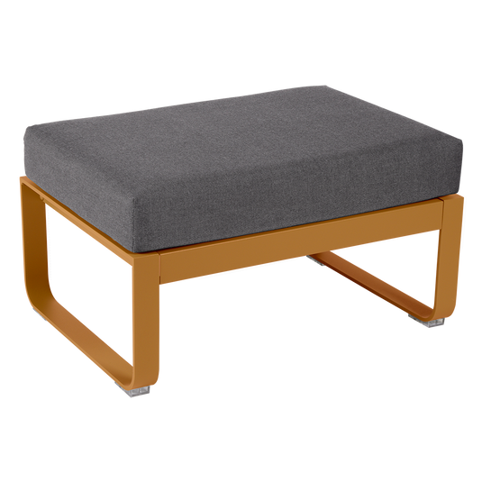 Fermob Bellevie 1-seater ottoman– Gingerbread frame with Graphite Grey fabric cushions