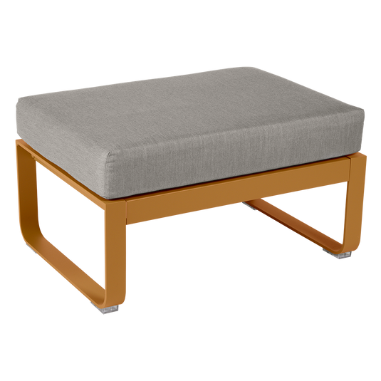 Fermob Bellevie 1-seater ottoman– Gingerbread frame with Grey Taupe fabric cushions