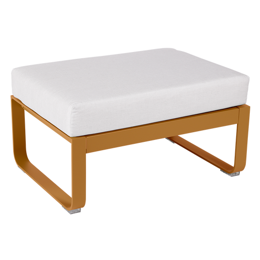 Fermob Bellevie 1-seater ottoman– Gingerbread frame with Off-White fabric cushions