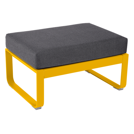 Fermob Bellevie 1-seater ottoman– Honey frame with Graphite Grey fabric cushions