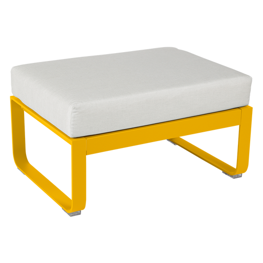 Fermob Bellevie 1-seater ottoman– Honey frame with Off-White fabric cushions