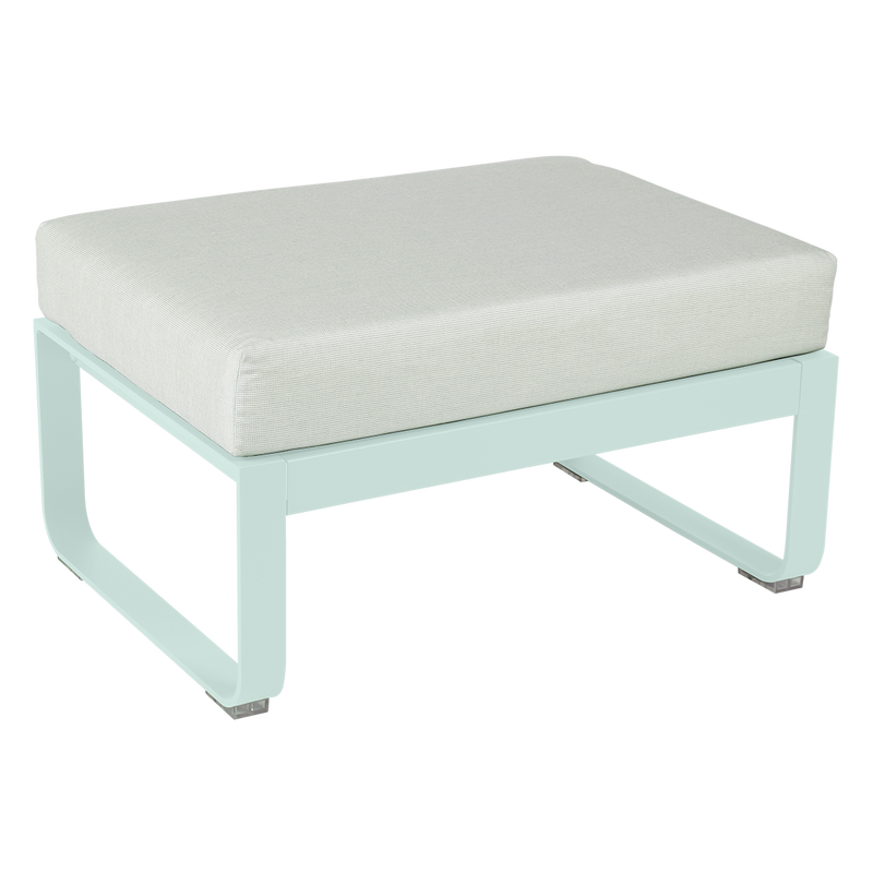 Load image into Gallery viewer, Fermob Bellevie 1-seater ottoman– Ice Mint frame with Off-White fabric cushions
