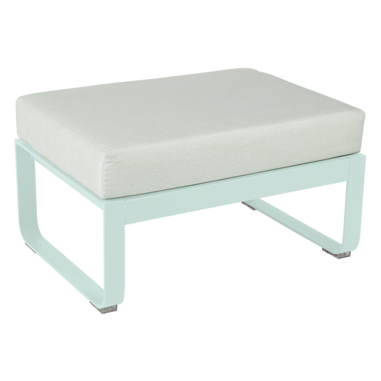 Fermob Bellevie 1-seater ottoman – Ice Mint frame with Off-White fabric cushions
