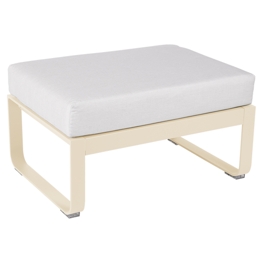 Fermob Bellevie 1-seater ottoman– Latte Beige frame with Off-White fabric cushions