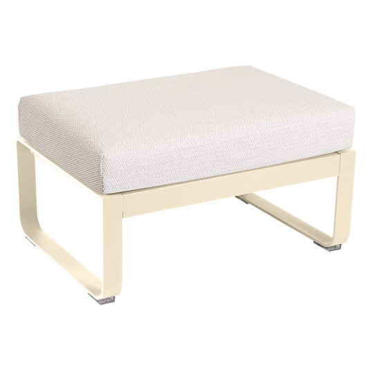 Fermob Bellevie 1-seater ottoman– Latte Beige frame with Pearl fabric cushions