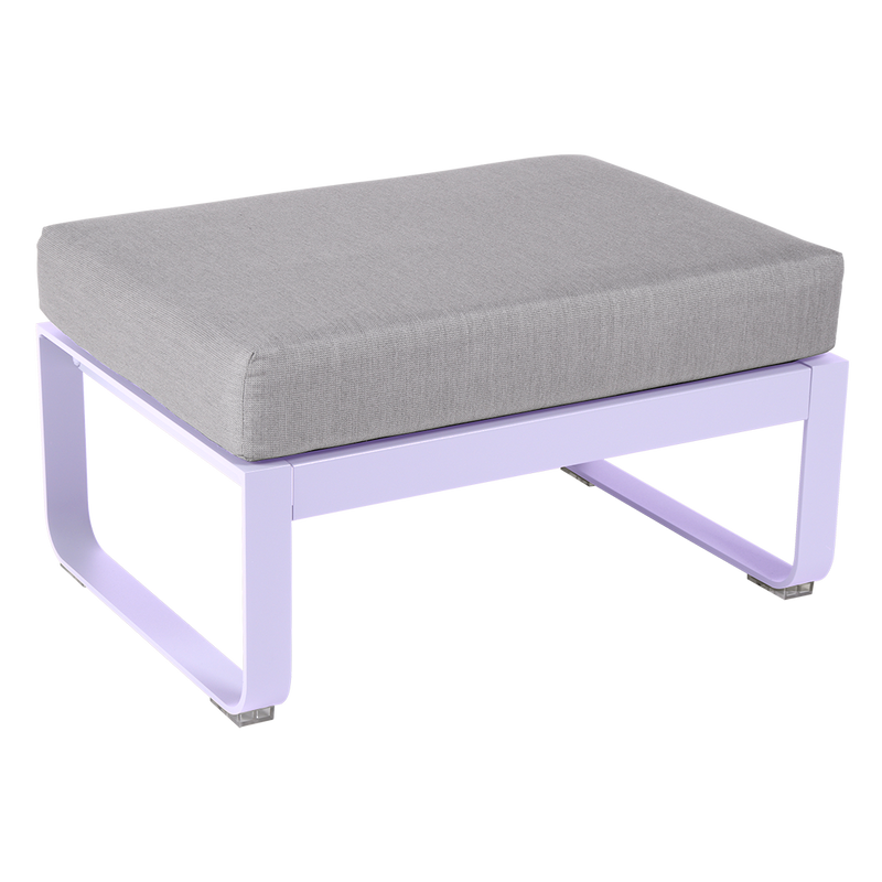 Load image into Gallery viewer, Fermob Bellevie 1-seater ottoman– Marshmallow frame with Flannel Grey fabric cushions
