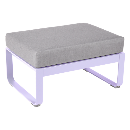 Fermob Bellevie 1-seater ottoman– Marshmallow frame with Flannel Grey fabric cushions