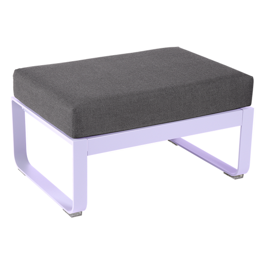 Fermob Bellevie 1-seater ottoman– Marshmallow frame with Graphite Grey fabric cushions