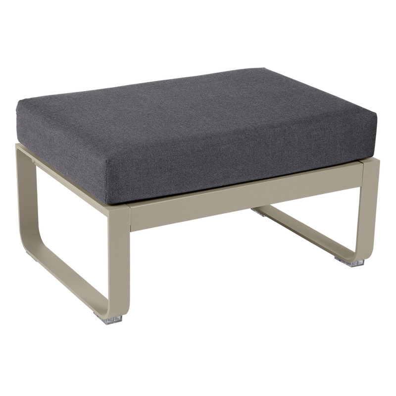 Load image into Gallery viewer, Fermob Bellevie 1-seater ottoman– Nutmeg frame with Graphite Grey fabric cushions
