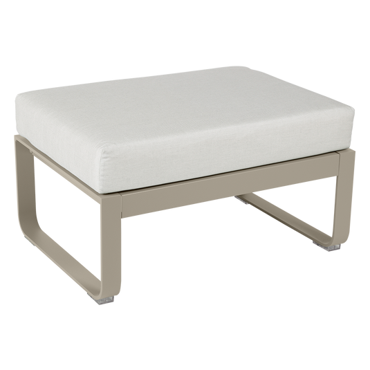 Fermob Bellevie 1-seater ottoman– Nutmeg frame with Off-White fabric cushions