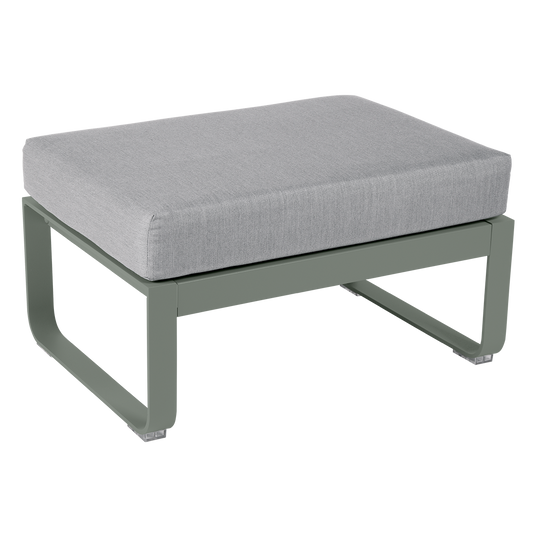 Fermob Bellevie 1-seater ottoman– Rosemary frame with Flannel Grey fabric cushions
