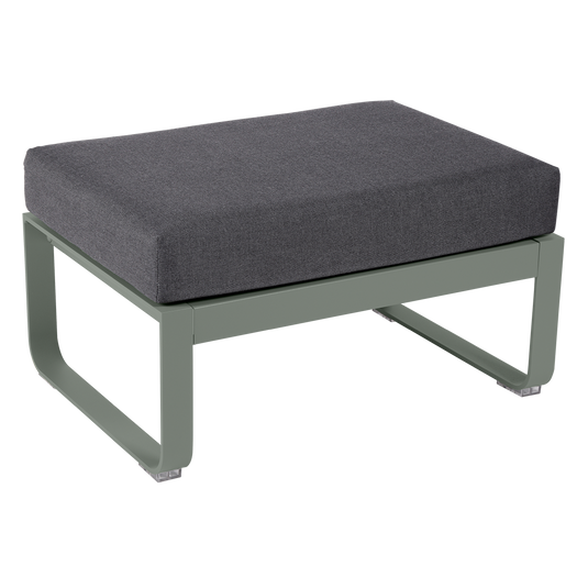 Fermob Bellevie 1-seater ottoman– Rosemary frame with Graphite Grey fabric cushions