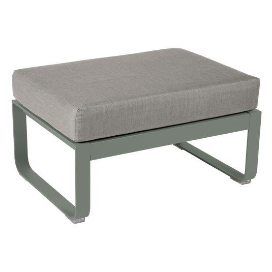 Fermob Bellevie 1-seater ottoman– Rosemary frame with Grey Taupe fabric cushions