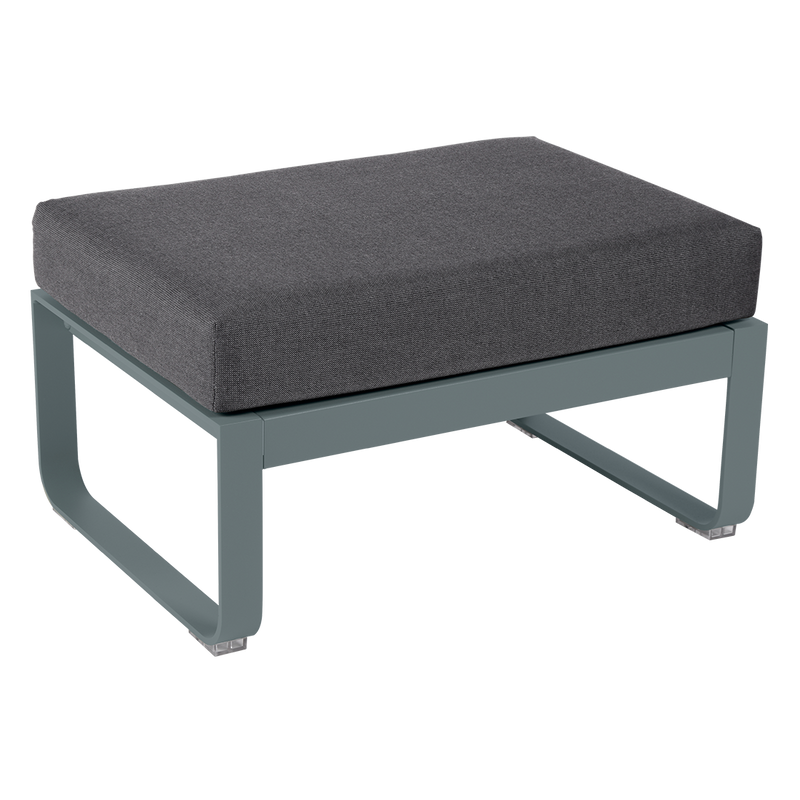 Load image into Gallery viewer, Fermob Bellevie 1-seater ottoman– Storm Grey frame with Graphite Grey fabric cushions
