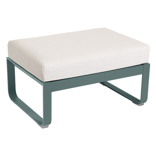 Fermob Bellevie 1-seater ottoman– Storm Grey frame with Pearl fabric cushions