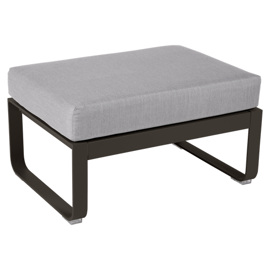 Fermob Bellevie 1-seater ottoman– Tonka frame with Flannel Grey fabric cushions