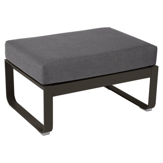 Fermob Bellevie 1-seater ottoman– Tonka frame with Graphite Grey fabric cushions