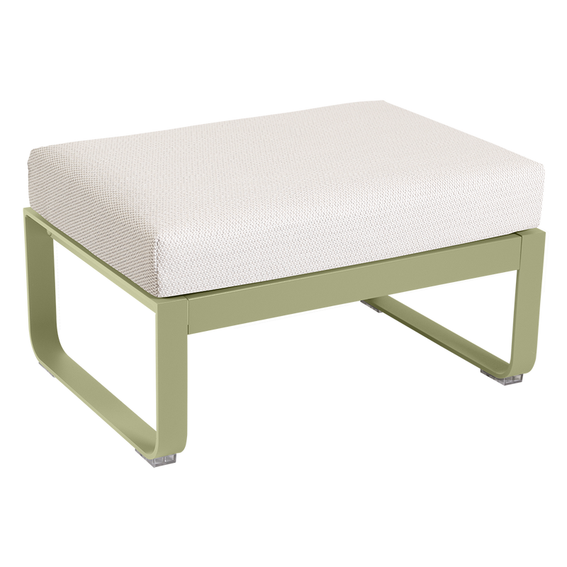 Load image into Gallery viewer, Fermob Bellevie 1-seater ottoman– Willow Green frame with Pearl fabric cushions
