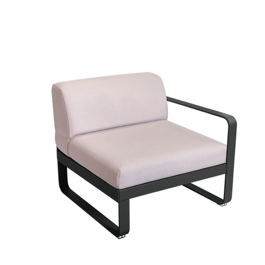 Fermob Bellevie 1-Seater Right Module – Anthracite frame with Pearl fabric cushions