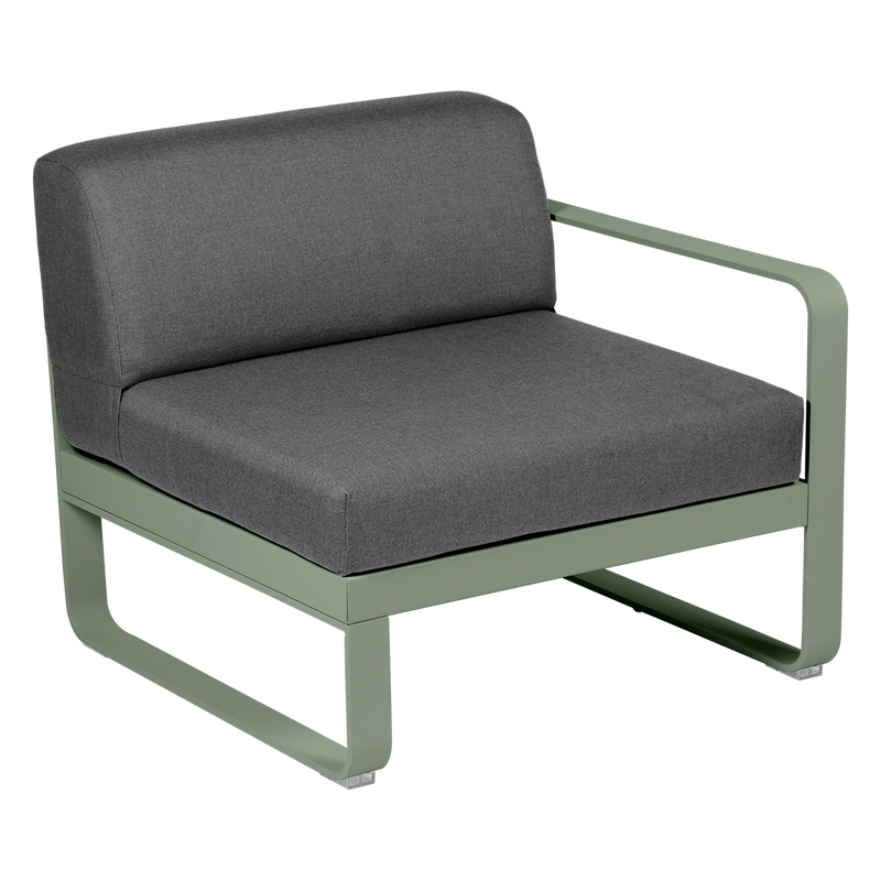 Load image into Gallery viewer, Fermob Bellevie 1-Seater Right Module – Cactus frame with Graphite Grey fabric cushions
