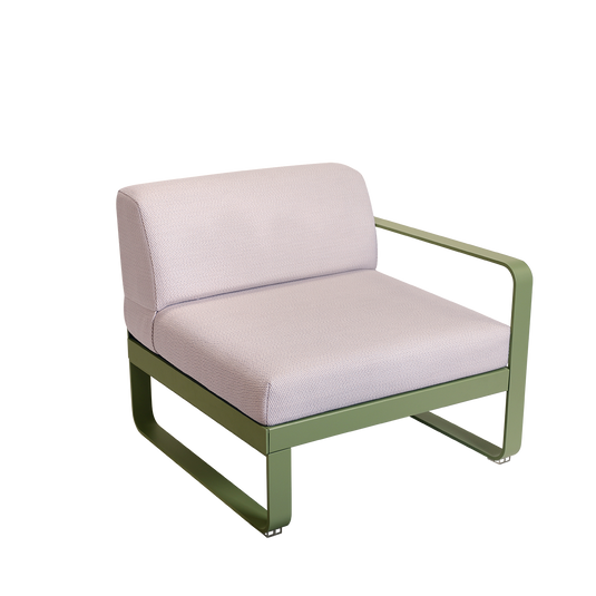 Fermob Bellevie 1-Seater Right Module – Cactus frame with Pearl fabric cushions