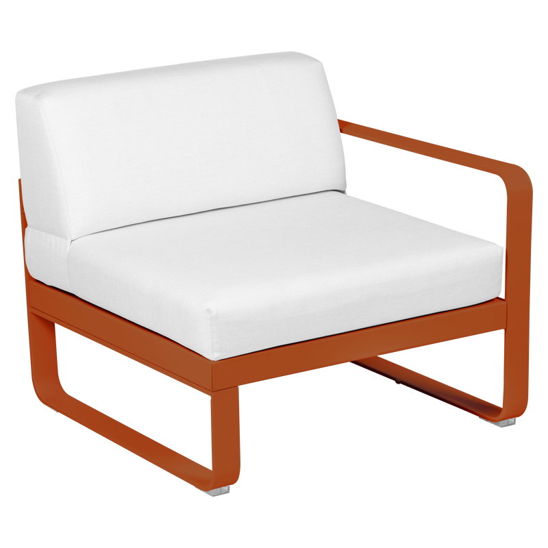 Load image into Gallery viewer, Fermob Bellevie 1-Seater Right Module – Candied Orange frame with Off-White fabric cushions
