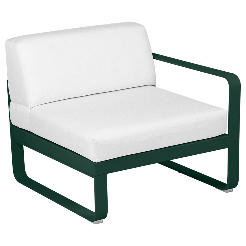 Load image into Gallery viewer, Fermob Bellevie 1-Seater Right Module – Cedar Green frame with Off-White fabric cushions
