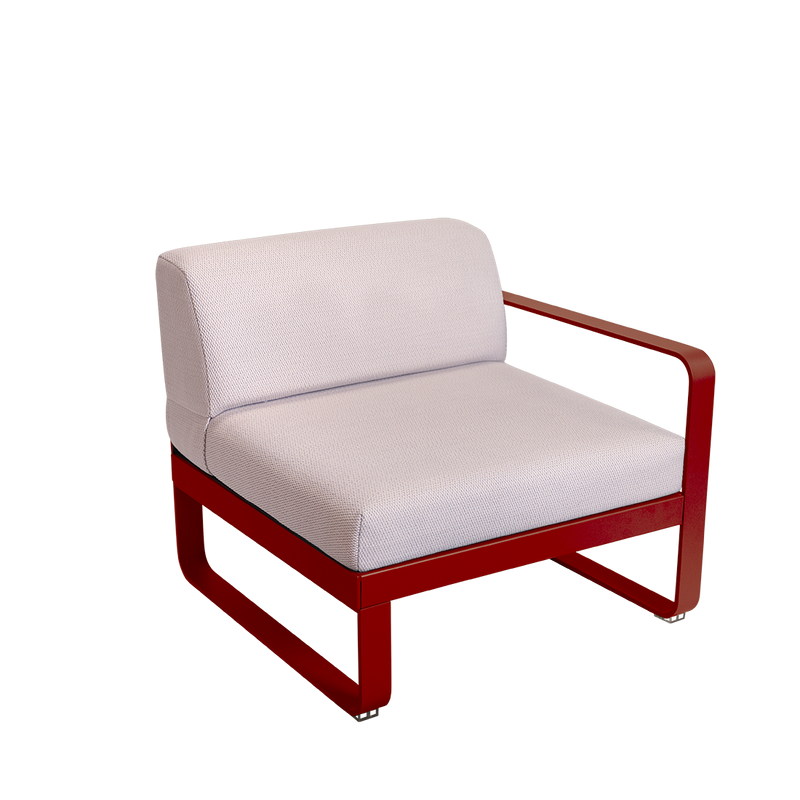 Load image into Gallery viewer, Fermob Bellevie 1-Seater Right Module – Chilli frame with Pearl fabric cushions

