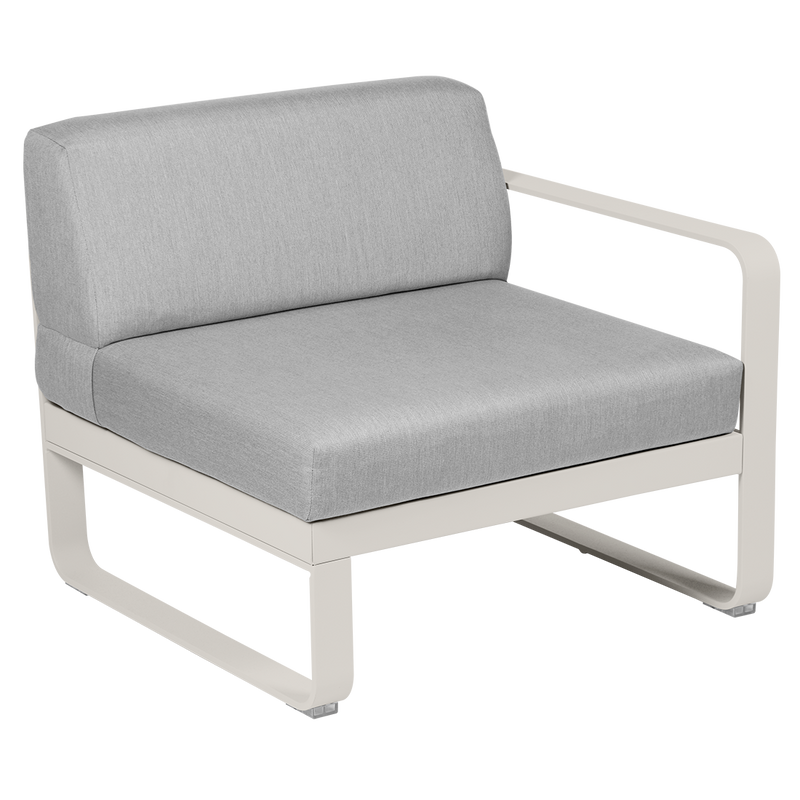 Load image into Gallery viewer, Fermob Bellevie 1-Seater Right Module – Clay Grey frame with Flannel Grey fabric cushions
