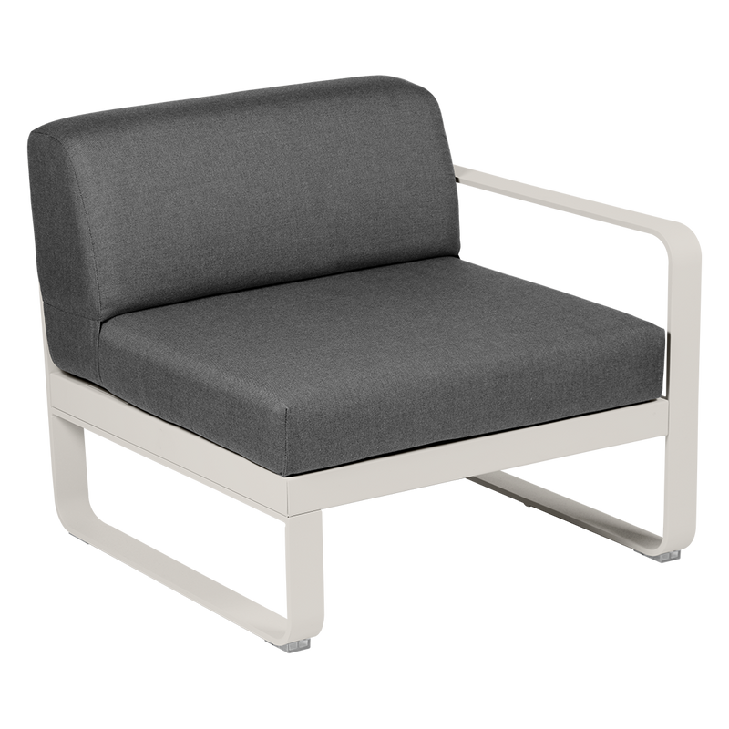 Load image into Gallery viewer, Fermob Bellevie 1-Seater Right Module – Clay Grey frame with Graphite Grey fabric cushions
