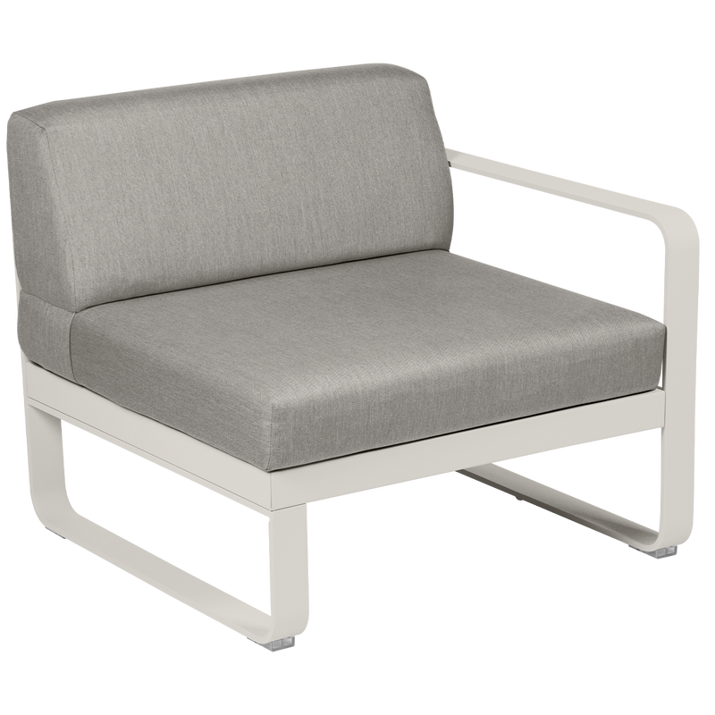 Load image into Gallery viewer, Fermob Bellevie 1-Seater Right Module – Clay Grey frame with Grey Taupe fabric cushions
