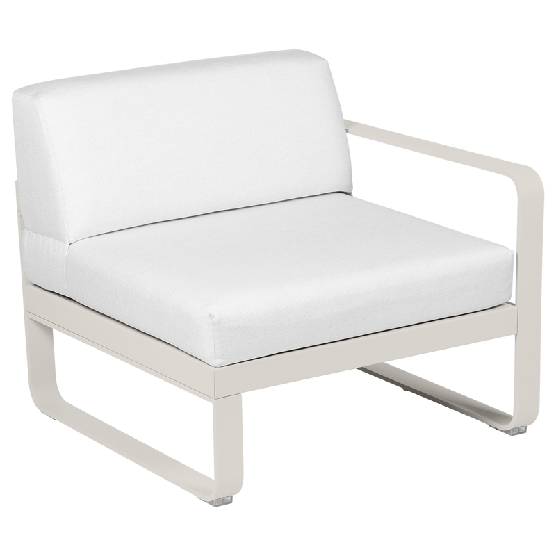 Load image into Gallery viewer, Fermob Bellevie 1-Seater Right Module – Clay Grey frame with Off-White fabric cushions
