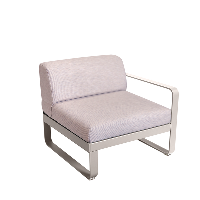 Load image into Gallery viewer, Fermob Bellevie 1-Seater Right Module – Clay Grey frame with Pearl fabric cushions
