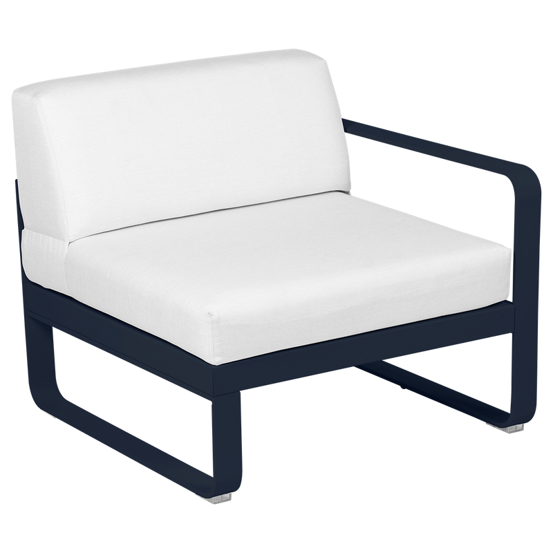 Load image into Gallery viewer, Fermob Bellevie 1-Seater Right Module – Deep Blue frame with Off-White fabric cushions

