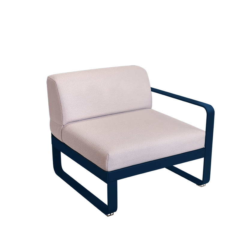 Load image into Gallery viewer, Fermob Bellevie 1-Seater Right Module – Deep Blue frame with Pearl fabric cushions
