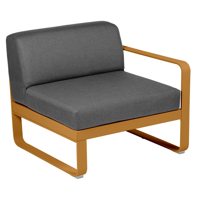 Load image into Gallery viewer, Fermob Bellevie 1-Seater Right Module – Gingerbread frame with Graphite Grey fabric cushions
