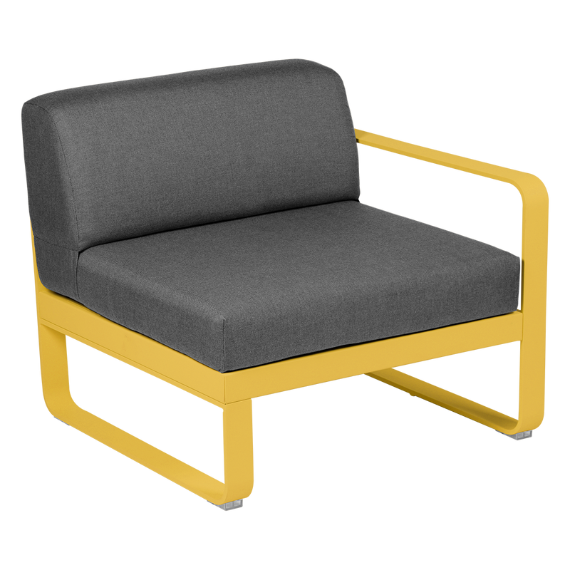 Load image into Gallery viewer, Fermob Bellevie 1-Seater Right Module – Honey frame with Graphite Grey fabric cushions
