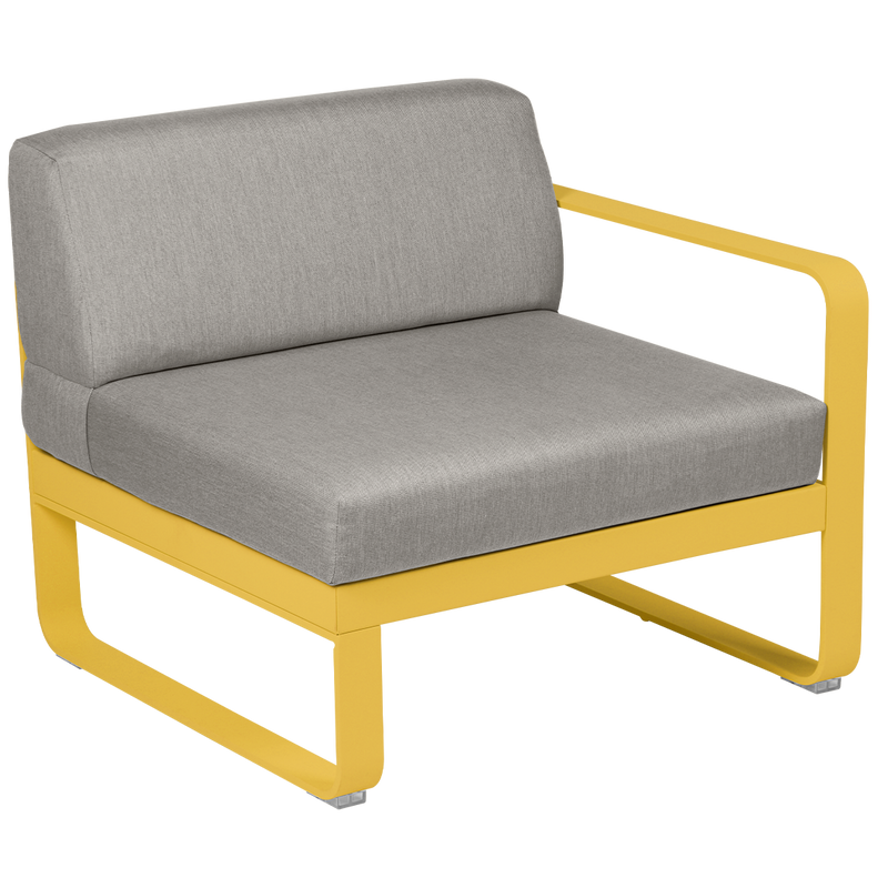 Load image into Gallery viewer, Fermob Bellevie 1-Seater Right Module – Honey frame with Grey Taupe fabric cushions
