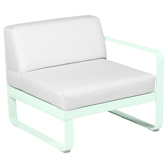 Fermob Bellevie 1-Seater Right Module – Ice Mint frame with Off-White fabric cushions
