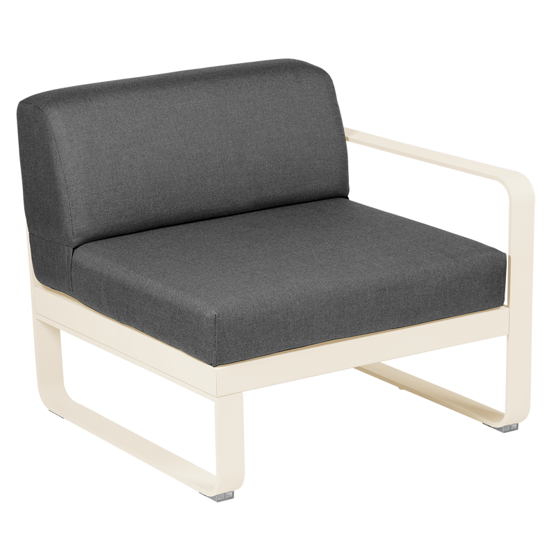 Load image into Gallery viewer, Fermob Bellevie 1-Seater Right Module – Latte Beige frame with Graphite Grey fabric cushions
