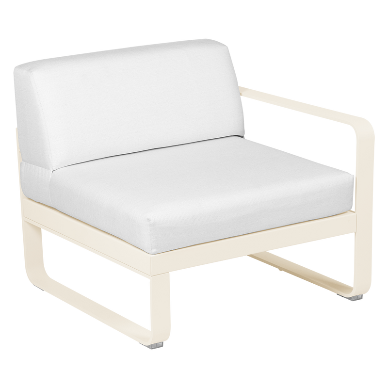 Load image into Gallery viewer, Fermob Bellevie 1-Seater Right Module – Latte Beige frame with Off-White fabric cushions
