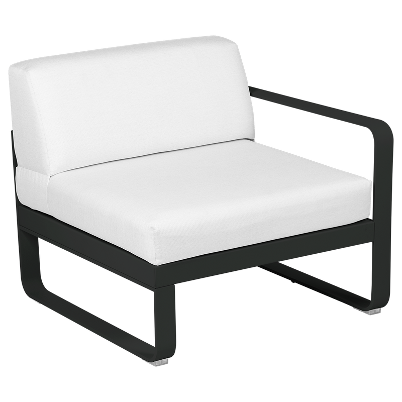Load image into Gallery viewer, Fermob Bellevie 1-Seater Right Module – Liquorice frame with Off-White fabric cushions
