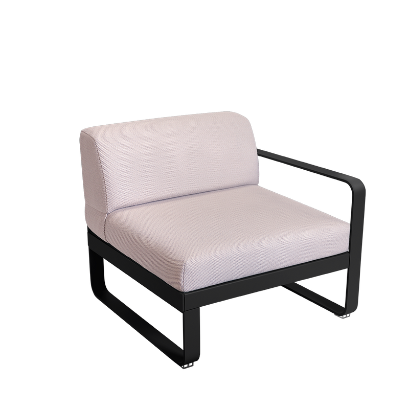 Load image into Gallery viewer, Fermob Bellevie 1-Seater Right Module – Liquorice frame with Pearl fabric cushions

