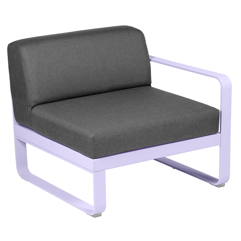 Load image into Gallery viewer, Fermob Bellevie 1-Seater Right Module – Marshmallow frame with Graphite Grey fabric cushions
