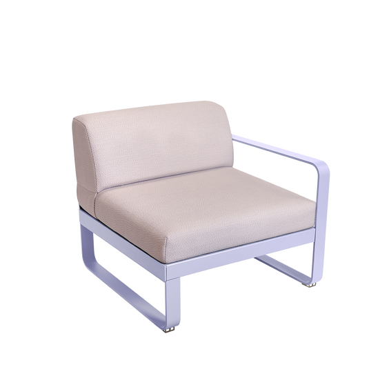 Fermob Bellevie 1-Seater Right Module – Marshmallow frame with Pearl fabric cushions