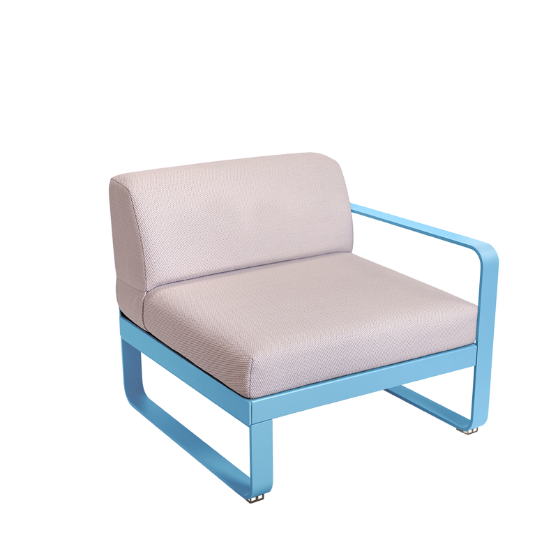Load image into Gallery viewer, Fermob Bellevie 1-Seater Right Module – Maya Blue frame with Pearl fabric cushions
