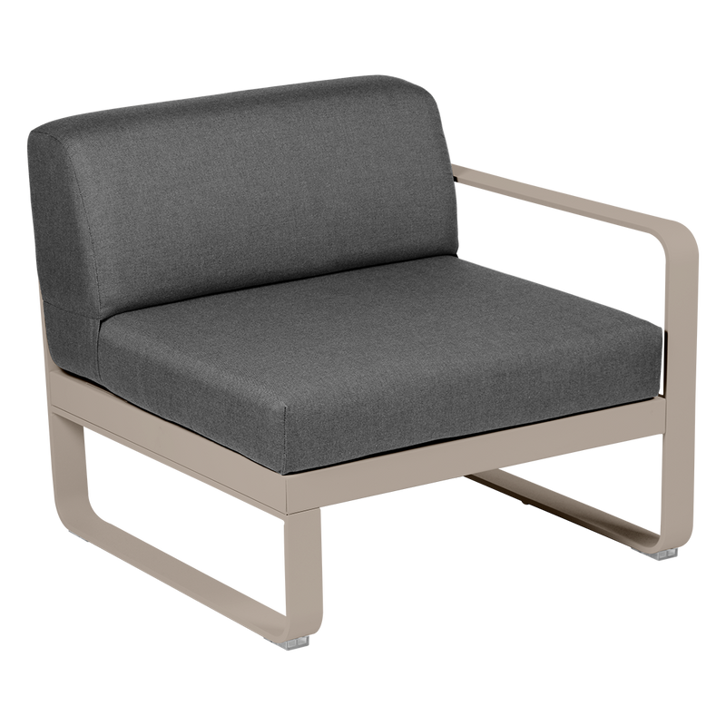 Load image into Gallery viewer, Fermob Bellevie 1-Seater Right Module – Nutmeg frame with Graphite Grey fabric cushions
