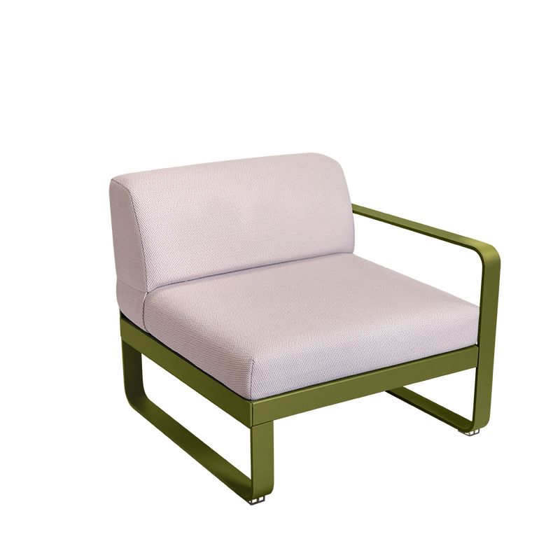 Load image into Gallery viewer, Fermob Bellevie 1-Seater Right Module – Pesto Green frame with Pearl fabric cushions
